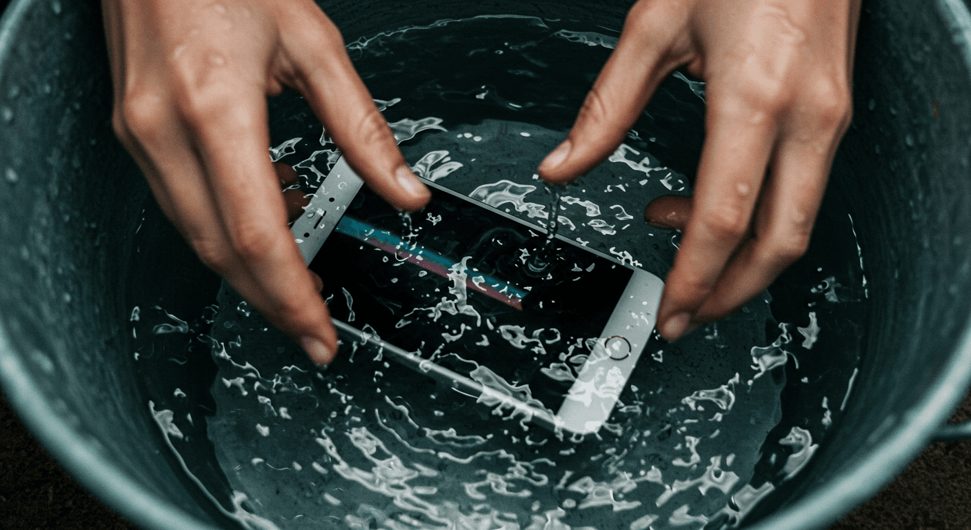 iPhone suya düştü
